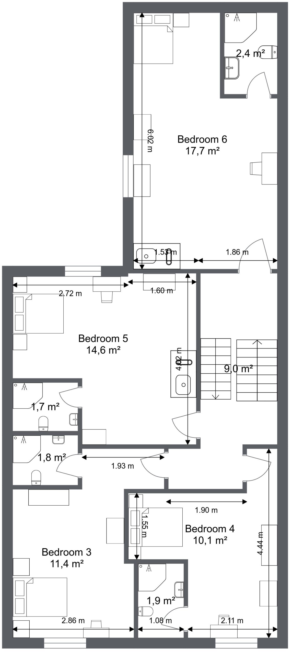 Brackenbury Road first floor plan — Preston