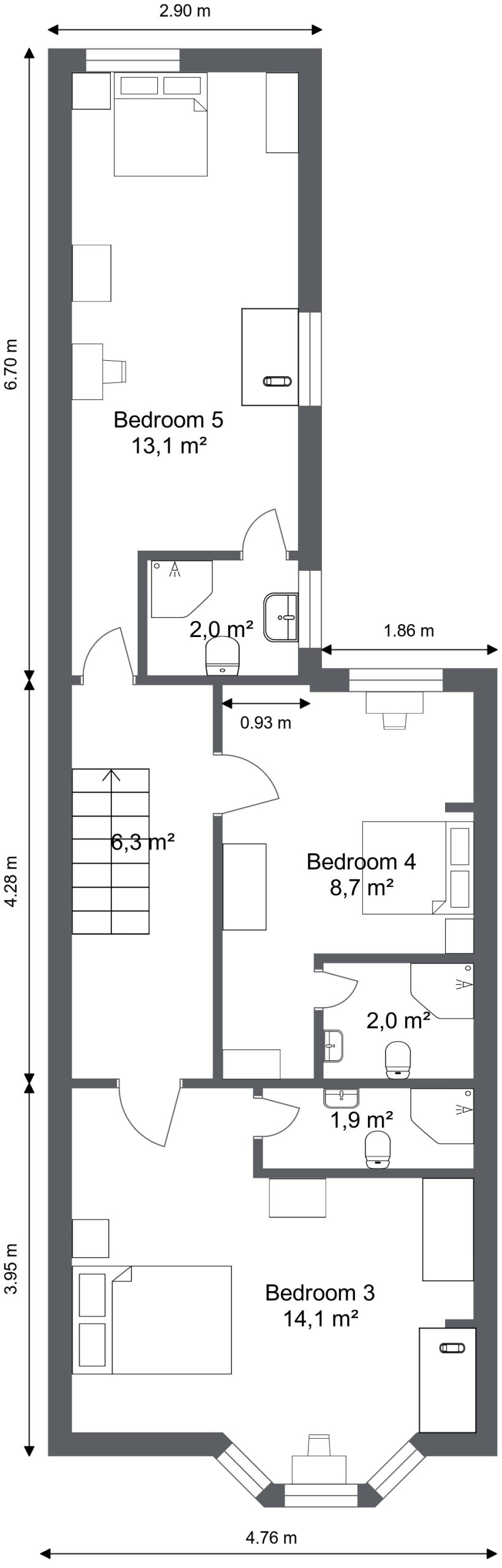 First floor plan — Hartington Street, Barrow
